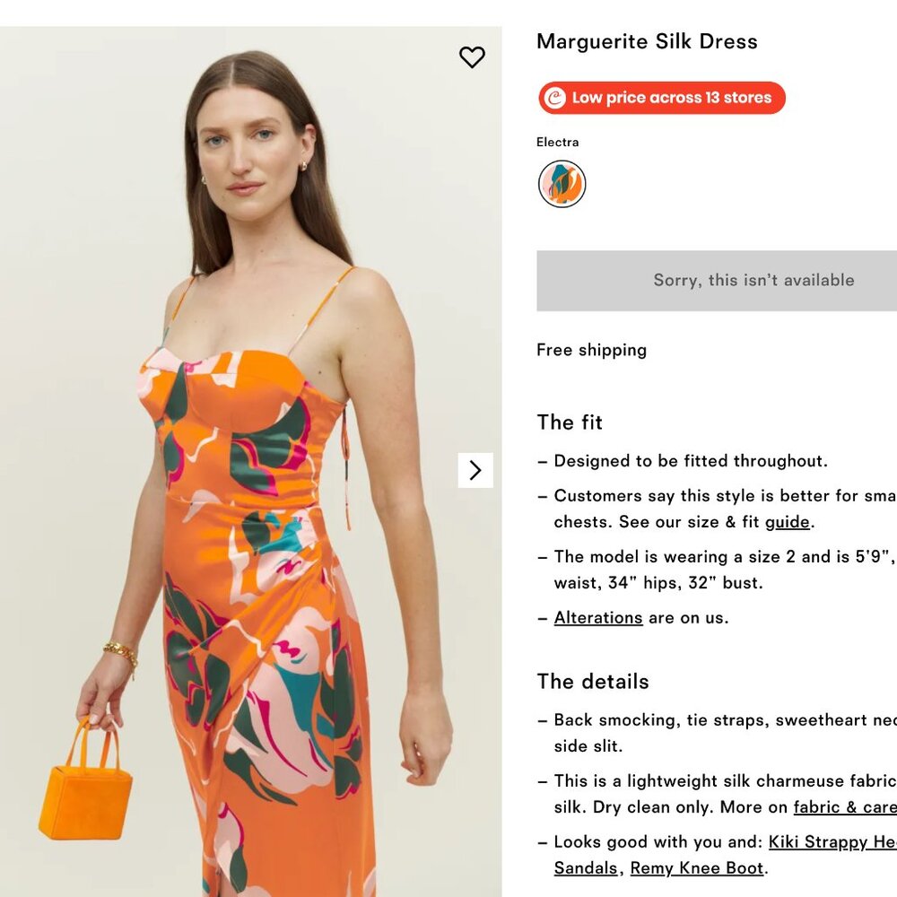 Reformation Marguerite Silk Dress